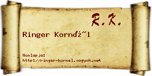 Ringer Kornél névjegykártya