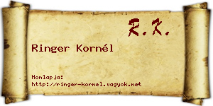 Ringer Kornél névjegykártya